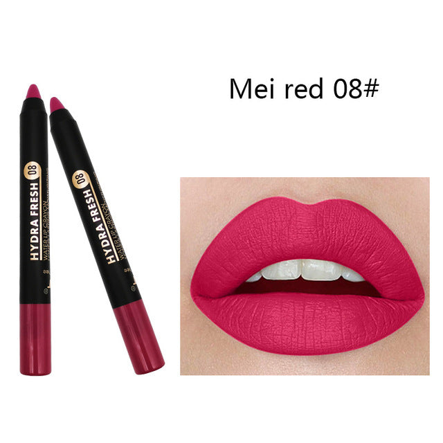 Matte Velvet Lipstick Pencil Waterproof Long Lasting Sexy Red Lip Sticks Non-Stick Cup Makeup Lip Tint Pencil Cosmetics 9 Colors 08