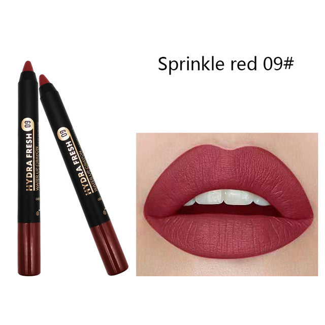 Matte Velvet Lipstick Pencil Waterproof Long Lasting Sexy Red Lip Sticks Non-Stick Cup Makeup Lip Tint Pencil Cosmetics 9 Colors 09