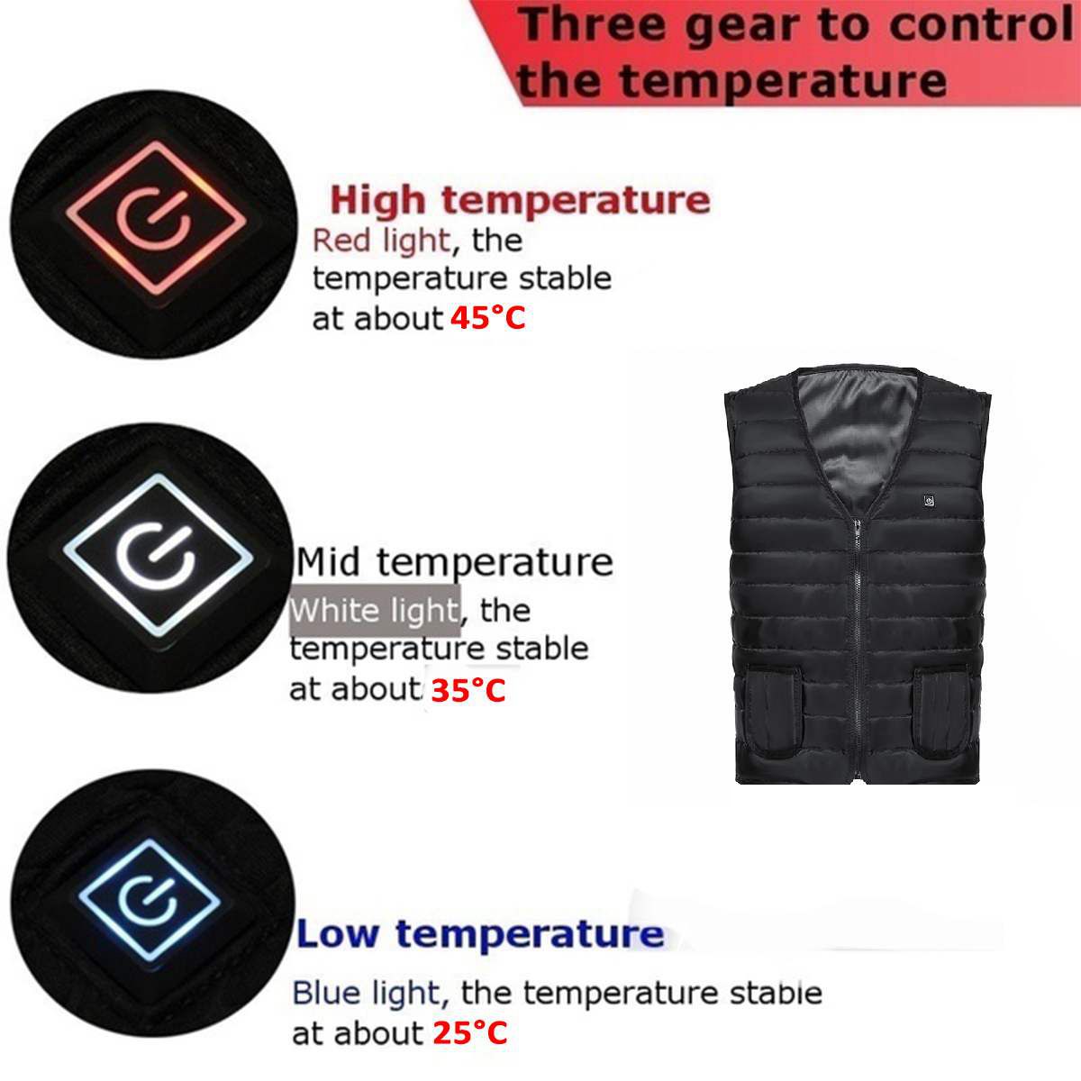 Men Autumn winter Smart heating Cotton Vest 9 area Heated V neck vest Women Outdoor Flexible Thermal Winter Warm Jacket M-7XL