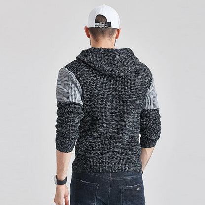 Men Brand Casual Hooded Sweaters Men New Autumn Fashion Knitted Hoodies Men Streetwear High Quality Solid Men Sweater