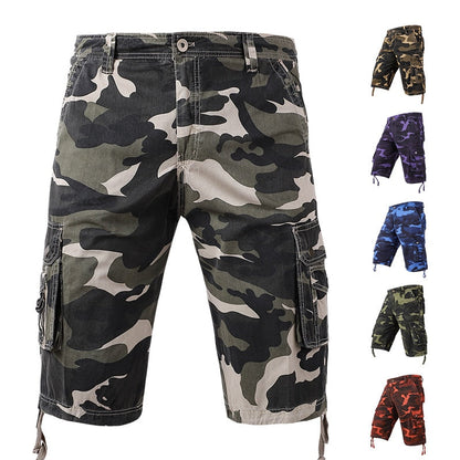 Men Camouflage Cargo Shorts Summer New Hot Cotton Outdoor Casual Short Pants Men Multi Pocket Tactical Military Shorts Men