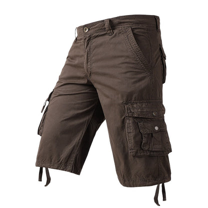 Men Camouflage Cargo Shorts Summer New Hot Cotton Outdoor Casual Short Pants Men Multi Pocket Tactical Military Shorts Men 60 Coffee