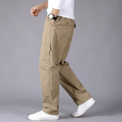 Men Cargo Pants New Cotton Loose Trousers Men Fashion Multi-Pocket Joggers Brand Casual Military Pants Men Plus Size Khaki