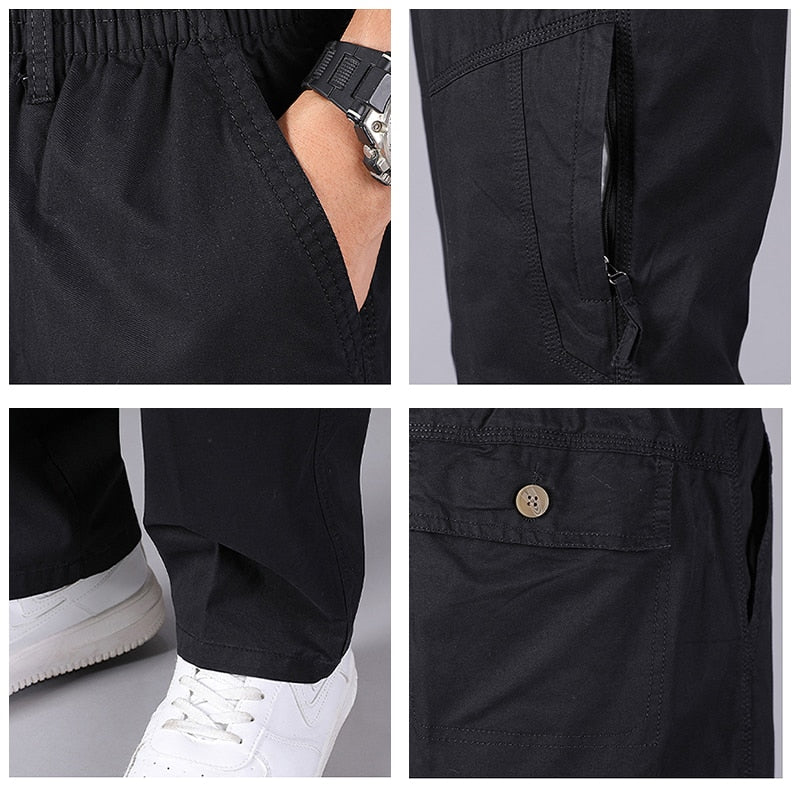 Men Cargo Pants New Cotton Loose Trousers Men Fashion Multi-Pocket Joggers Brand Casual Military Pants Men Plus Size