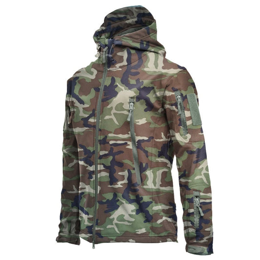 Men Military Tactical Hiking Jacket Outdoor Windproof Fleece Thermal Sport Waterproof Hunting Clothes Hooded Army Camo Outerwear fleece jungle