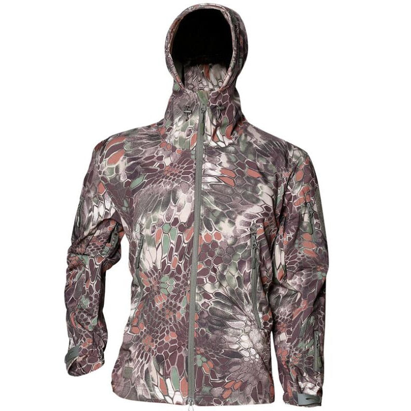 Men Military Tactical Hiking Jacket Outdoor Windproof Fleece Thermal Sport Waterproof Hunting Clothes Hooded Army Camo Outerwear