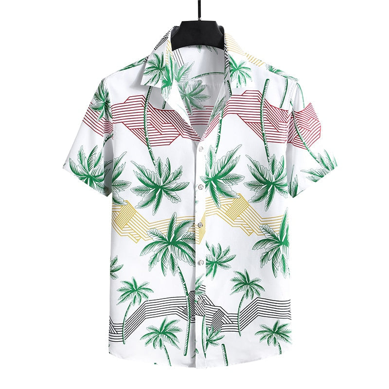 Men'S Blouse Fashions Summer Clothes Shirts Short Sleeves OverSize Hawaiian Beach Casual Floral Print For Man C310 1