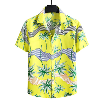 Men'S Blouse Fashions Summer Clothes Shirts Short Sleeves OverSize Hawaiian Beach Casual Floral Print For Man C310 3
