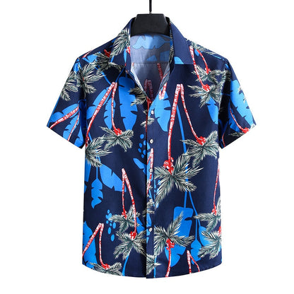 Men'S Blouse Fashions Summer Clothes Shirts Short Sleeves OverSize Hawaiian Beach Casual Floral Print For Man C309 6