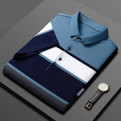 Men'S Classic Striped Polo Shirt Cotton Short Sleeve Summer Plus Oversize JX2333 3