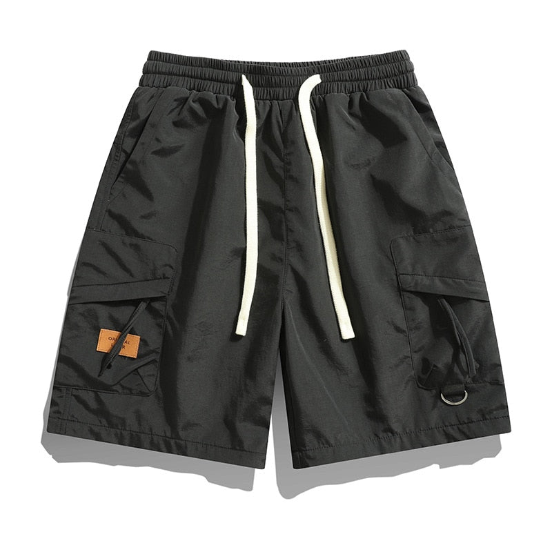 Men'S Sports Running Black Shorts Quick Dry Summer Casual Bigger Pocket Brand Male Pants Trouers M-6948 B