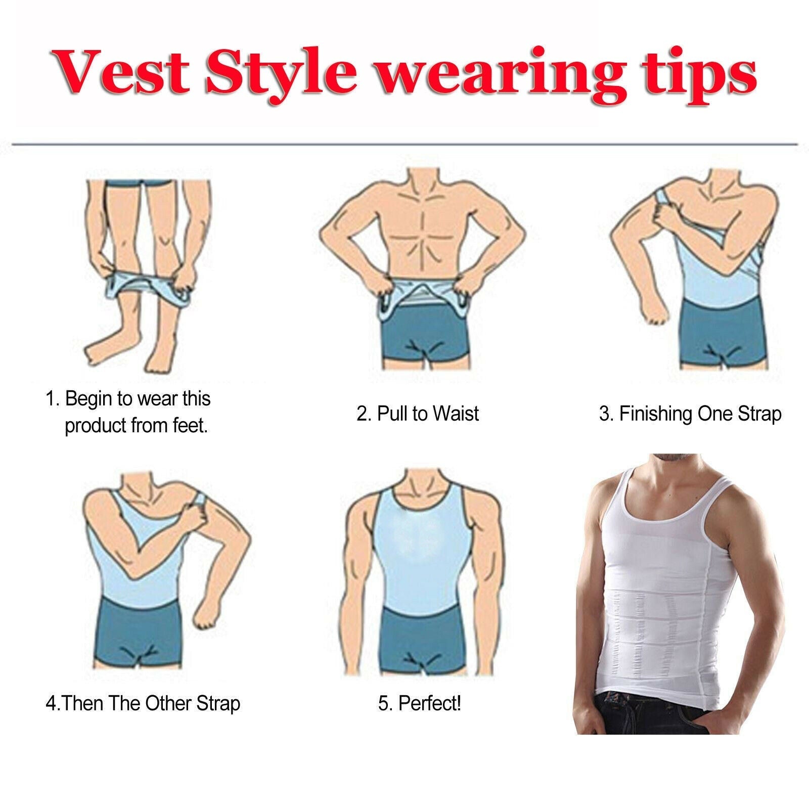 Men Slimming Body Shaper Posture Corrector Tummy Control Shapewear Fat Burning Chest Corset Vest Modeling Compression T-Shirts