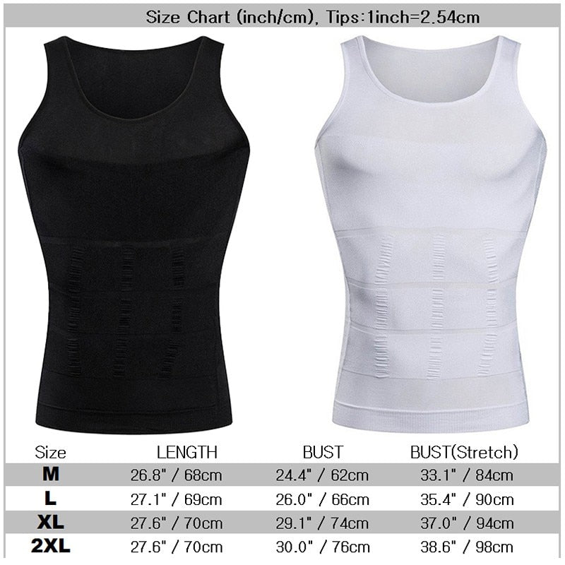 Men Slimming Body Shaper Posture Corrector Tummy Control Shapewear Fat Burning Chest Corset Vest Modeling Compression T-Shirts