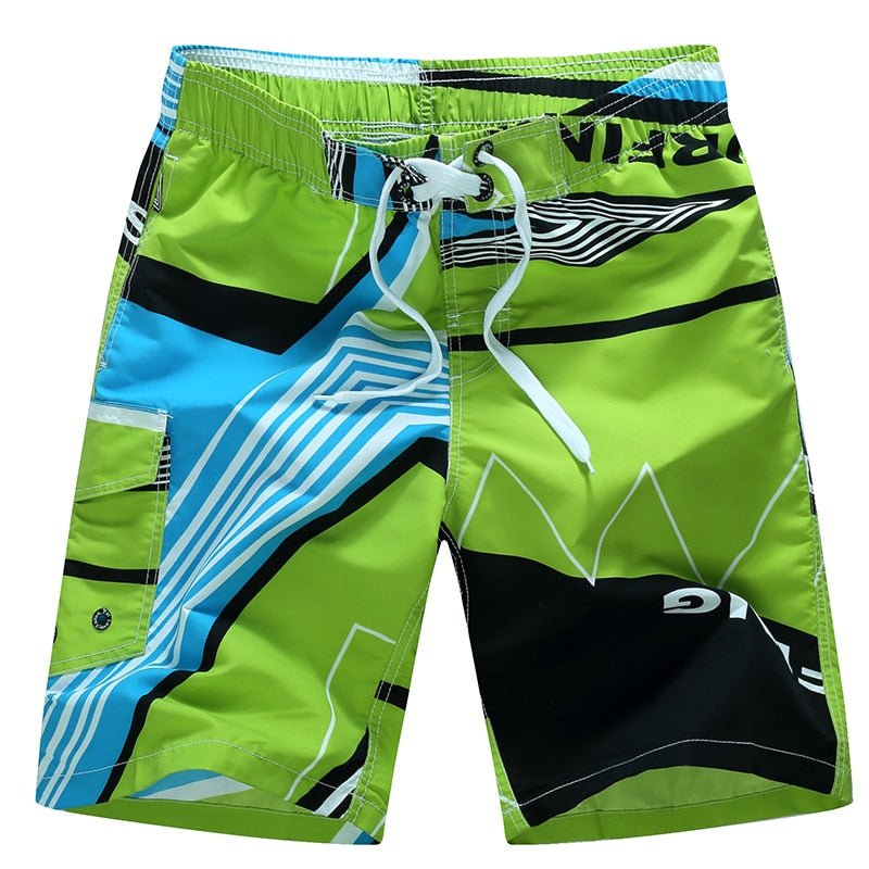 Men's Surf Board Shorts Surfing Beach Trunks Swimming Wear Bermudas Masculina Swimwear Plus Size 1521 green