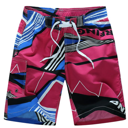 Men's Surf Board Shorts Surfing Beach Trunks Swimming Wear Bermudas Masculina Swimwear Plus Size 1521 red