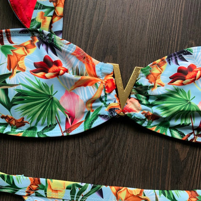 Metal V Tank Top Low Waist Bikini Sets Swimsuit For Women Orange Sexy Two Pieces Swimwear 2023 Summer Beach Bathing Suits