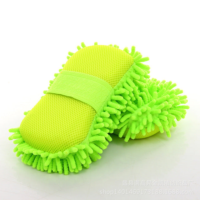 Microfiber Car Washer Sponge Cleaning Car Care Detailing Brushes Washing Towel Auto Gloves Styling Accessories Yellow