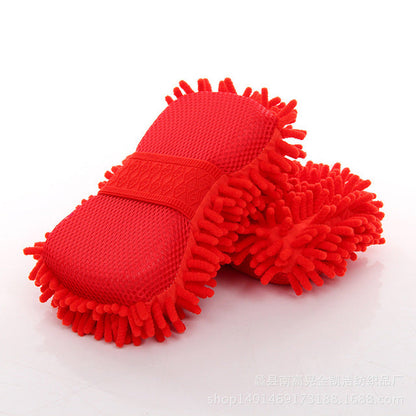 Microfiber Car Washer Sponge Cleaning Car Care Detailing Brushes Washing Towel Auto Gloves Styling Accessories Red