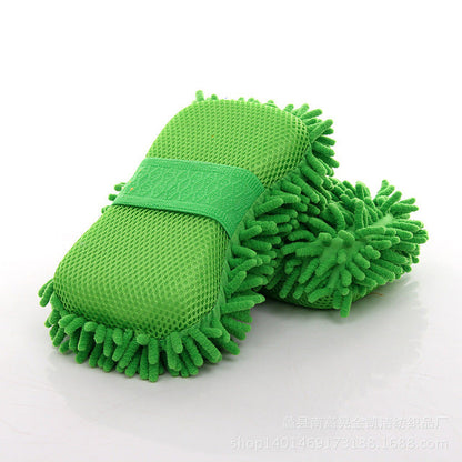 Microfiber Car Washer Sponge Cleaning Car Care Detailing Brushes Washing Towel Auto Gloves Styling Accessories Green