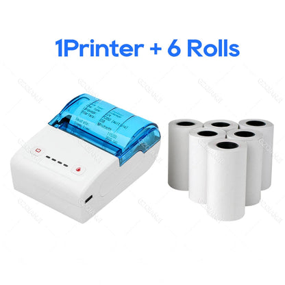 Mini Bluetooth Thermal Bill Printer Wireless Protable 58mm Receipt Printer Loyverse POS Free App SII on Android The cheapest WH Add 6Rolls US plug