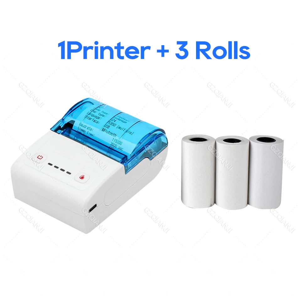 Mini Bluetooth Thermal Bill Printer Wireless Protable 58mm Receipt Printer Loyverse POS Free App SII on Android The cheapest WH Add 3Rolls US plug