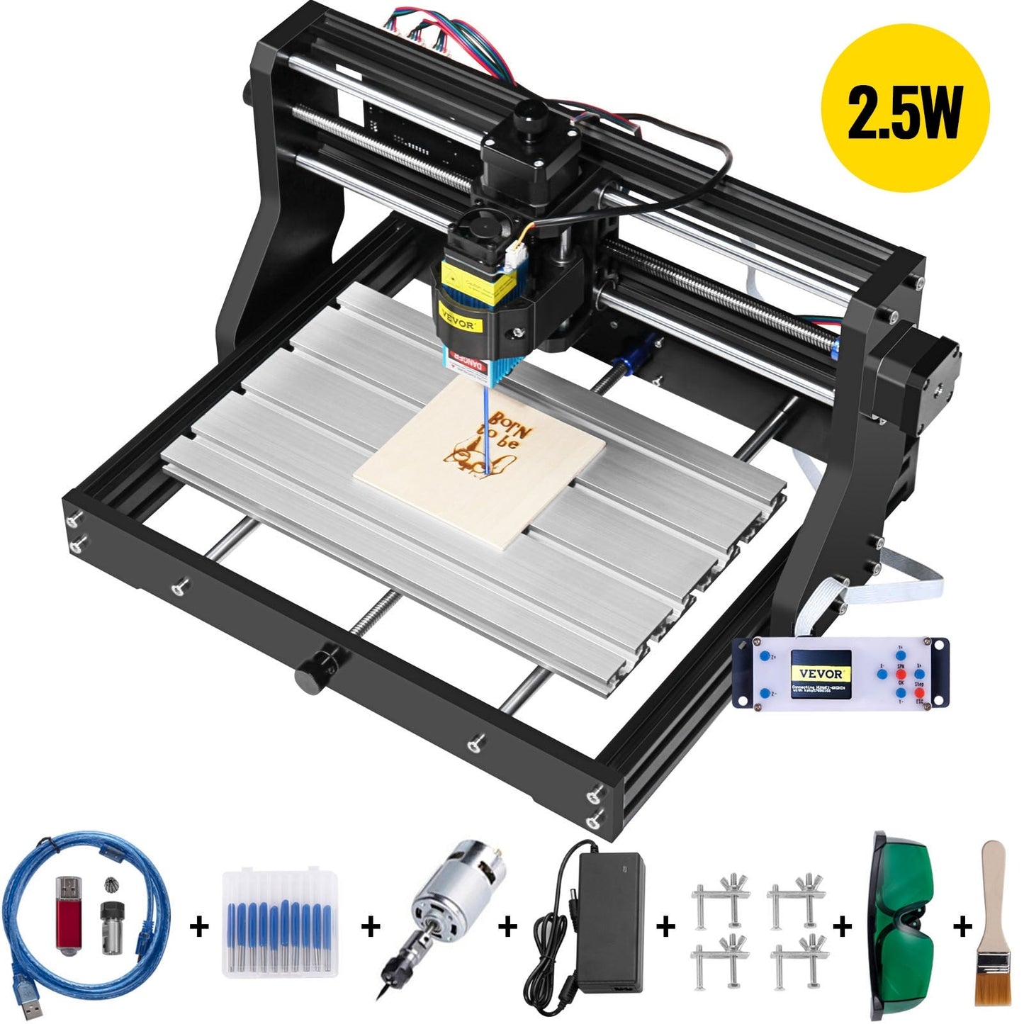 Mini CNC Laser Engraving Machine with Offline Controller and GRBL Control for Wood, PCB, and Milling with 2500MW Laser