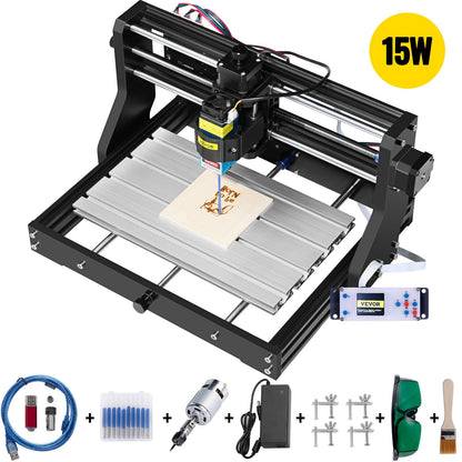 Mini CNC Laser Engraving Machine with Offline Controller and GRBL Control for Wood, PCB, and Milling with 15000MW Laser