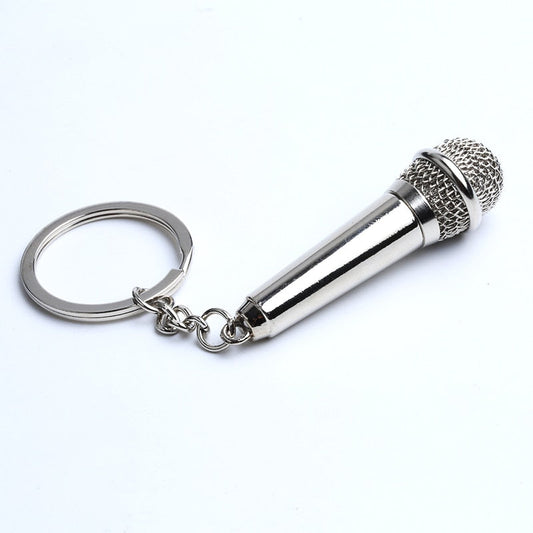 Mini Microphone Singer Rapper Music Lover Rock Roll BFF Best Friends Bag Charm Pendant Keychain Music Jewelry Gifts Default Title
