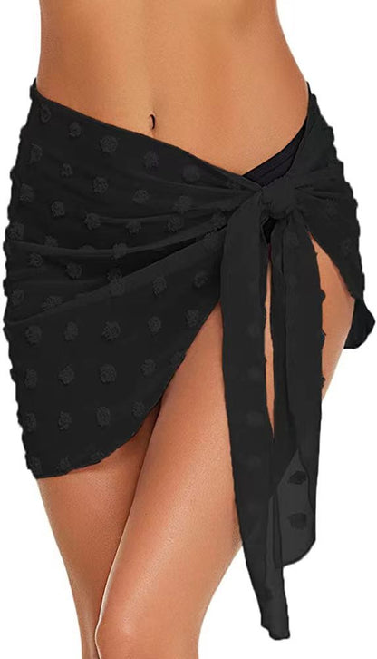 Mini Ruffle Skirts Women Cover Up Dress Beach Wrap Short Sarongs Bikini Candy Color Bathing Skirt Women Swimsuit Beachwear 22