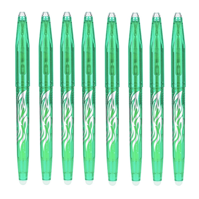 Multi-color Erasable Gel Pen 0.5mm Refill Rod Kawaii Pens Student Writing Creative Drawing Tools Office School Supply Stationery 8pcs green pen
