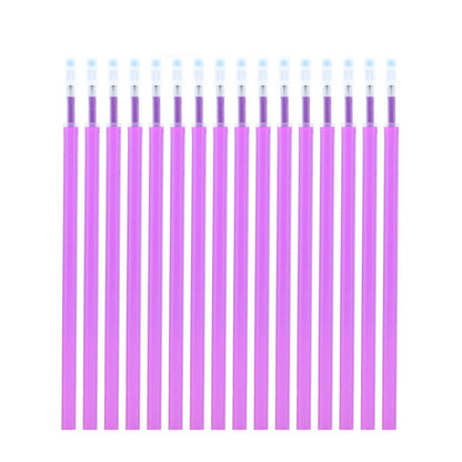 Multi-color Erasable Gel Pen 0.5mm Refill Rod Kawaii Pens Student Writing Creative Drawing Tools Office School Supply Stationery 16pcs purple Refills