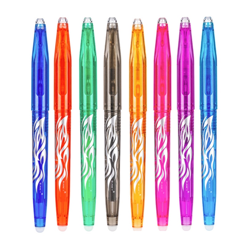 Multi-color Erasable Gel Pen 0.5mm Refill Rod Kawaii Pens Student Writing Creative Drawing Tools Office School Supply Stationery 8pcs Mix Color E Pen