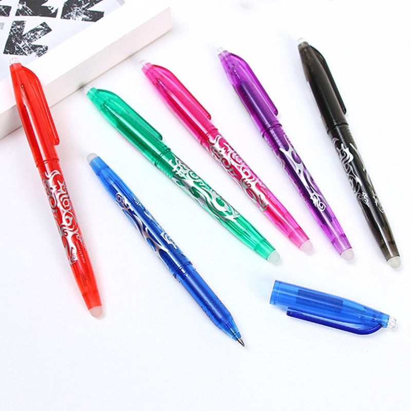 Multi-color Erasable Gel Pen 0.5mm Refill Rod Kawaii Pens Student Writing Creative Drawing Tools Office School Supply Stationery