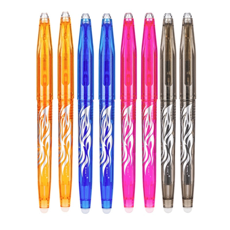 Multi-color Erasable Gel Pen 0.5mm Refill Rod Kawaii Pens Student Writing Creative Drawing Tools Office School Supply Stationery 8pcs Mix Color D Pen
