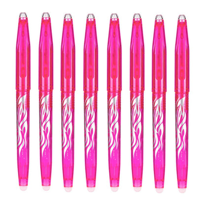 Multi-color Erasable Gel Pen 0.5mm Refill Rod Kawaii Pens Student Writing Creative Drawing Tools Office School Supply Stationery 8pcs rose red pen