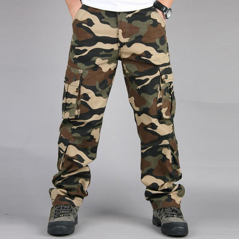 Multi-pockets Military Tactical Pants Outdoor Hiking Trekking Climbing Camouflage Trousers Cargo Pants Men Joggers Sweatpants yellow camo