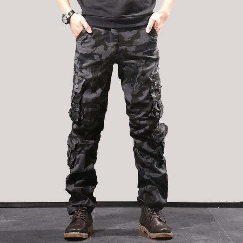 Multi-pockets Military Tactical Pants Outdoor Hiking Trekking Climbing Camouflage Trousers Cargo Pants Men Joggers Sweatpants black camo