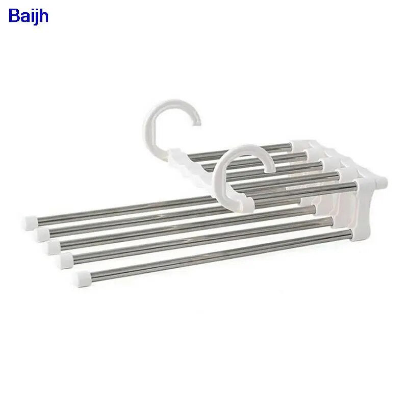 Multifunctional Hanger For Clothes Storage Closet Organizer Adjustable Pants Tie Storage Shelf Wardrobe Organizer Trouser Hanger 32x14x6.5cm white