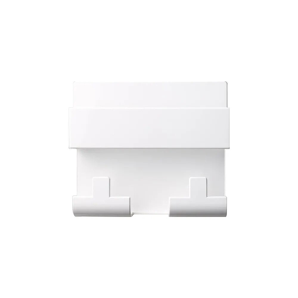 Multifunctional Wall-mounted Mobile Phone Remote Control Storage Box Rack Phone Plug Charging Holders Rack Wall Debris Holder white 1