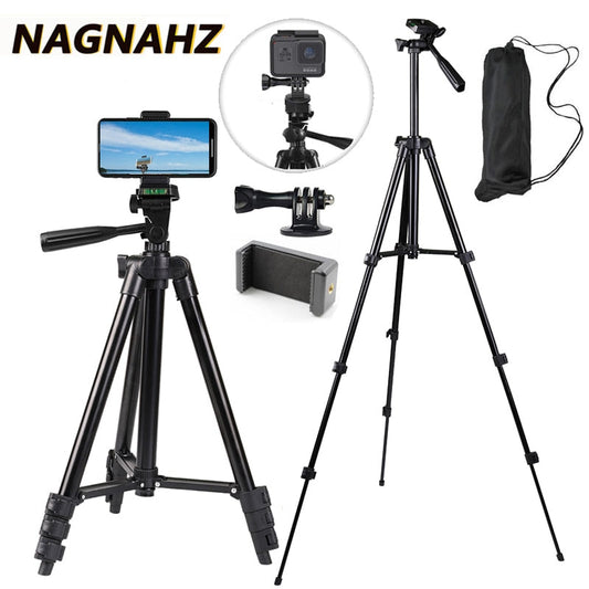 NA-3120 Phone Tripod Stand 40inch Universal Photography for Gopro iPhone Samsung Xiaomi Huawei Phone Aluminum Travel Tripode Par