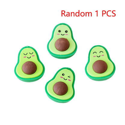 NEW Cute Kawaii Avocado Rubber Erasers Novelty Fruit Pencil Eraser for Student School Correction Supplies Kids Gift Promotional Default Title