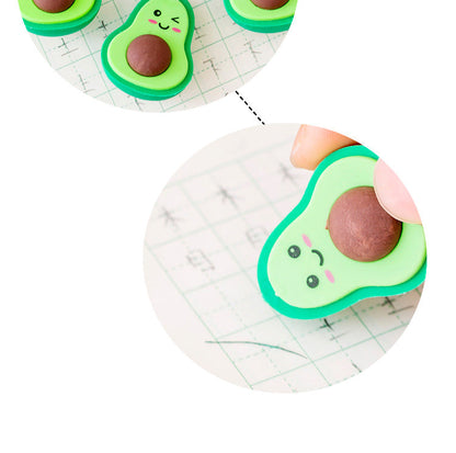 NEW Cute Kawaii Avocado Rubber Erasers Novelty Fruit Pencil Eraser for Student School Correction Supplies Kids Gift Promotional