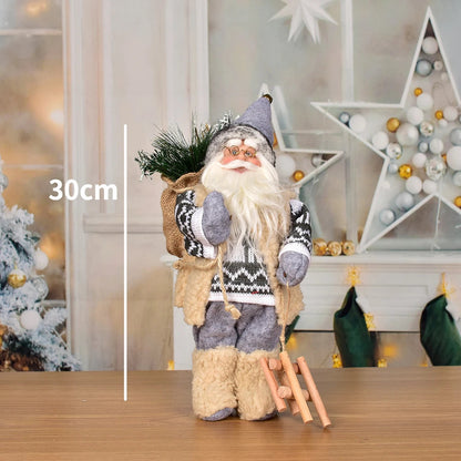 New Santa Claus Doll Christmas Tree Ornament Merry Christmas Decorations for Home Navidad Natal Gifts New Year LR-4 30cm