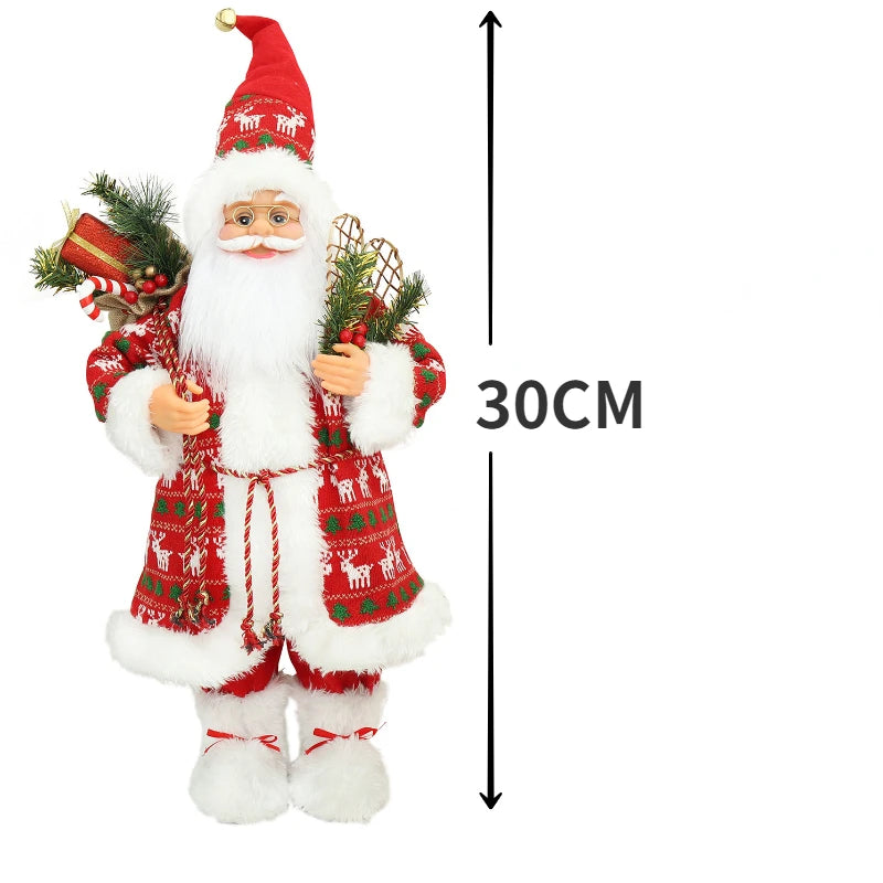 New Santa Claus Doll Christmas Tree Ornament Merry Christmas Decorations for Home Navidad Natal Gifts New Year LR-12 30cm