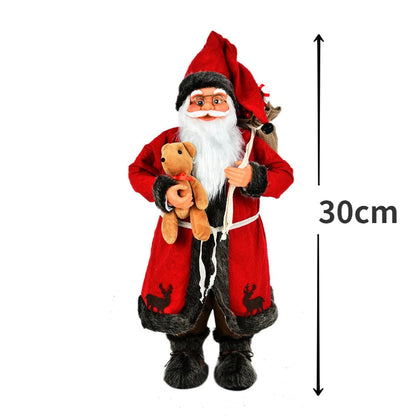 New Santa Claus Doll Christmas Tree Ornament Merry Christmas Decorations for Home Navidad Natal Gifts New Year LR-9 30cm
