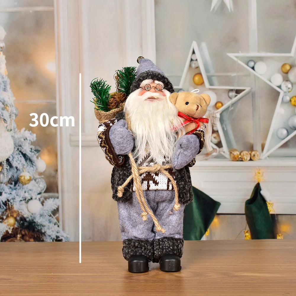 New Santa Claus Doll Christmas Tree Ornament Merry Christmas Decorations for Home Navidad Natal Gifts New Year LR-3 30cm
