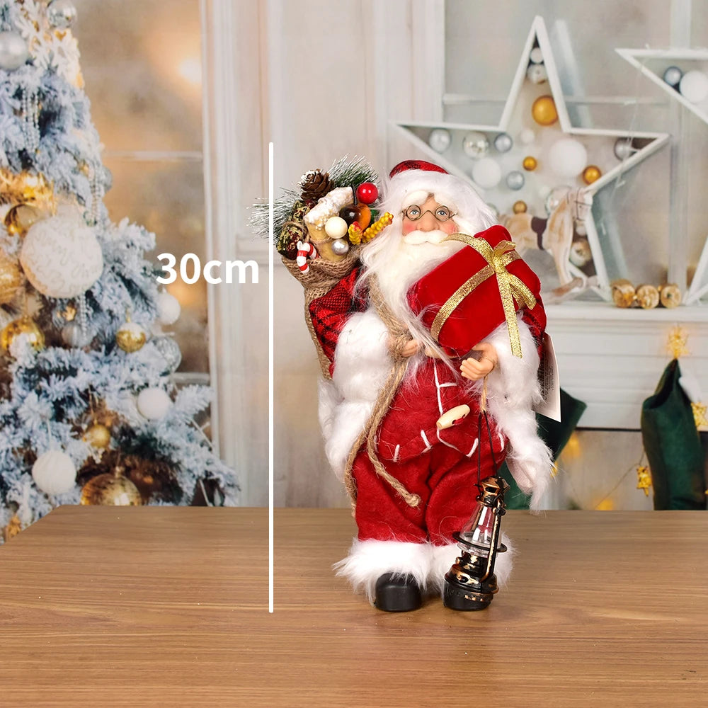New Santa Claus Doll Christmas Tree Ornament Merry Christmas Decorations for Home Navidad Natal Gifts New Year LR-6 30cm