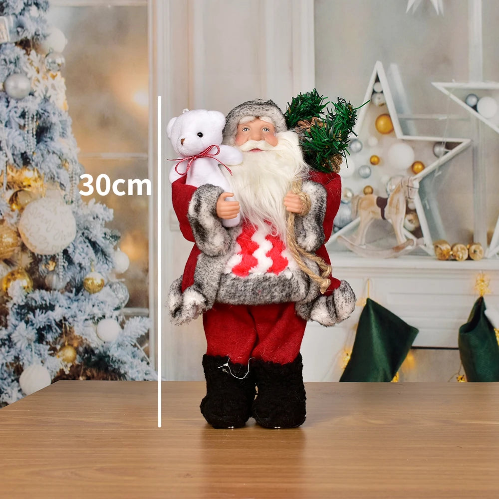 New Santa Claus Doll Christmas Tree Ornament Merry Christmas Decorations for Home Navidad Natal Gifts New Year LR-1 30cm