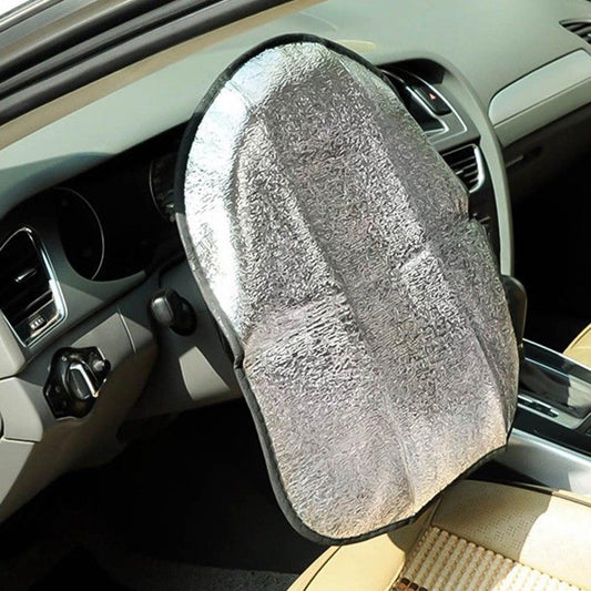 New Silver Aluminum Film Car Steering Wheel Shade Cover Sunshade Reflective Sun Protection Protector Top Selling Sun Shade Cover Default Title