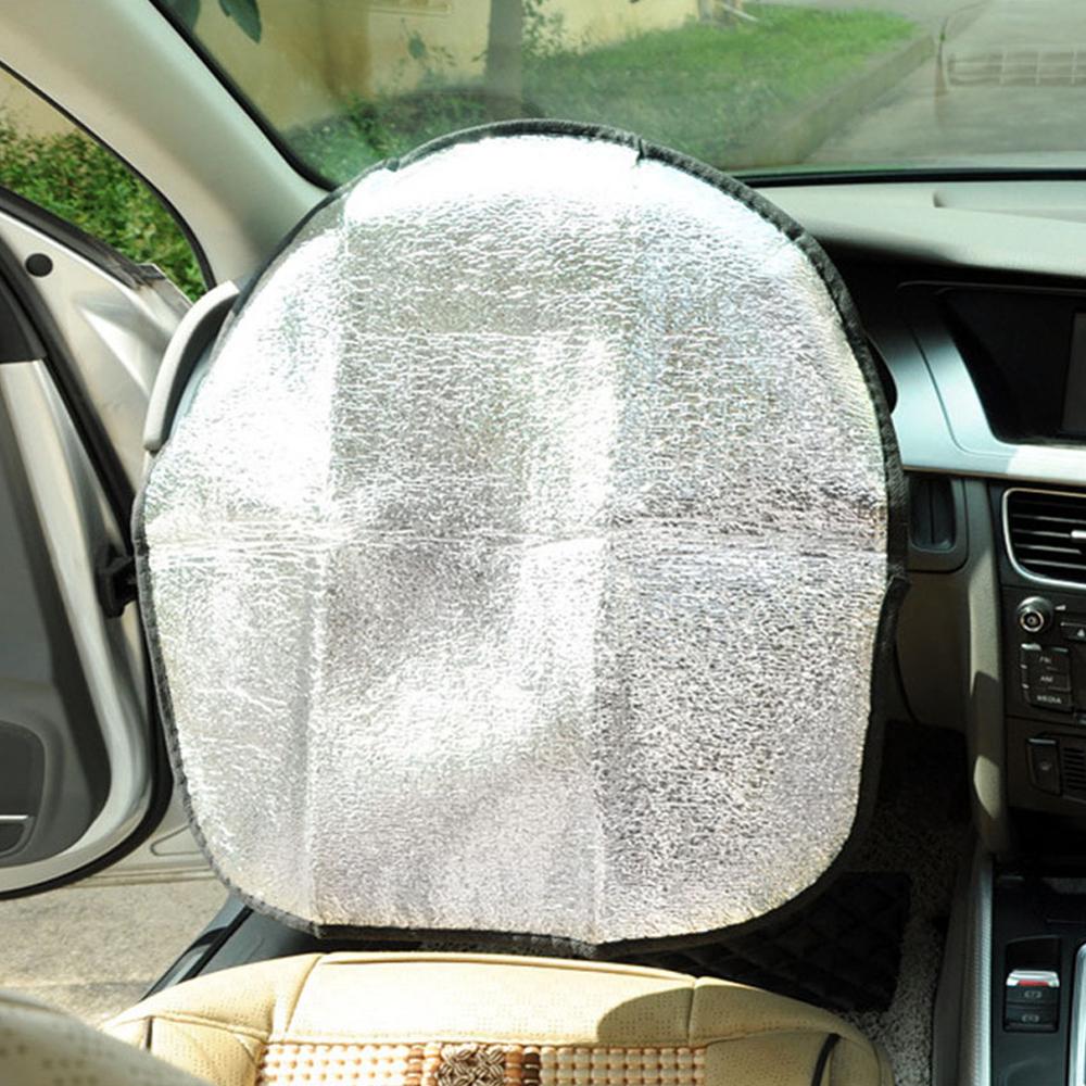 New Silver Aluminum Film Car Steering Wheel Shade Cover Sunshade Reflective Sun Protection Protector Top Selling Sun Shade Cover